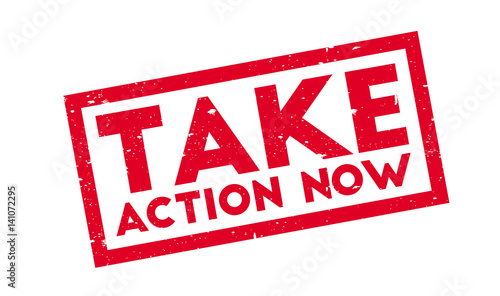Take Action Now rubber stamp. Grunge design with dust scratches. Effects can be easily removed for a clean, crisp look. Color is easily changed.