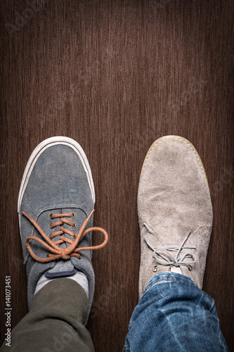 two different style of shoes 