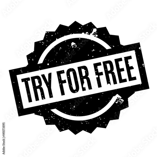 Try For Free rubber stamp. Grunge design with dust scratches. Effects can be easily removed for a clean, crisp look. Color is easily changed.