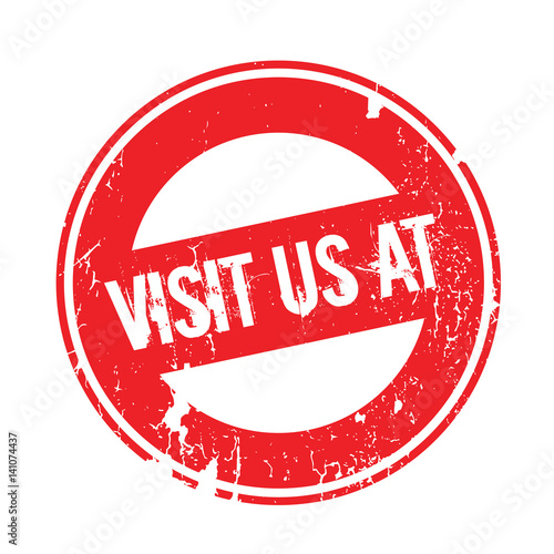 Visit Us At rubber stamp. Grunge design with dust scratches. Effects can be easily removed for a clean, crisp look. Color is easily changed.