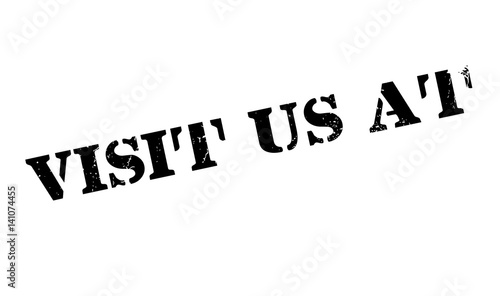 Visit Us At rubber stamp. Grunge design with dust scratches. Effects can be easily removed for a clean, crisp look. Color is easily changed.