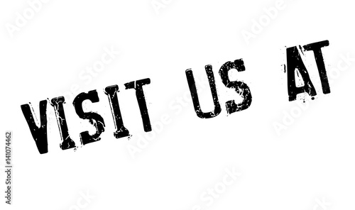 Visit Us At rubber stamp. Grunge design with dust scratches. Effects can be easily removed for a clean, crisp look. Color is easily changed.