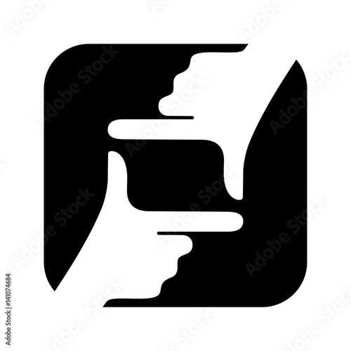 Stylized hand frame vector icon