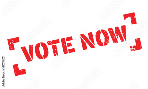 Vote Now rubber stamp. Grunge design with dust scratches. Effects can be easily removed for a clean, crisp look. Color is easily changed.