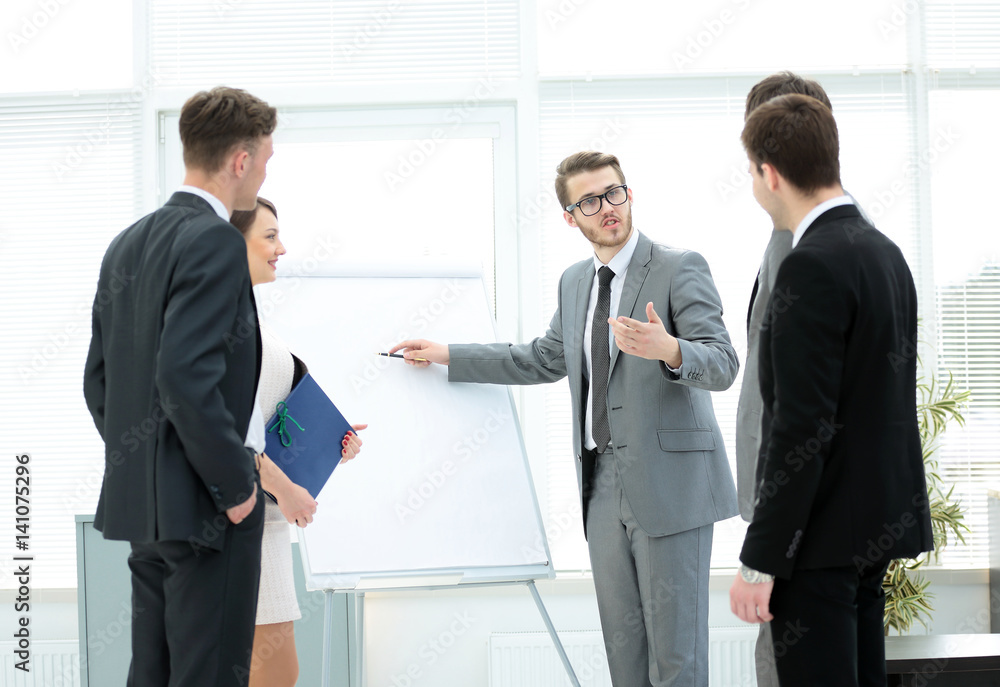 financial consultant makes the presentation of the new business financial consultant makes the presentation of the new business