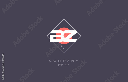 Free Download bz b z  vintage retro pink purple alphabet letter logo icon template - GFXLoad