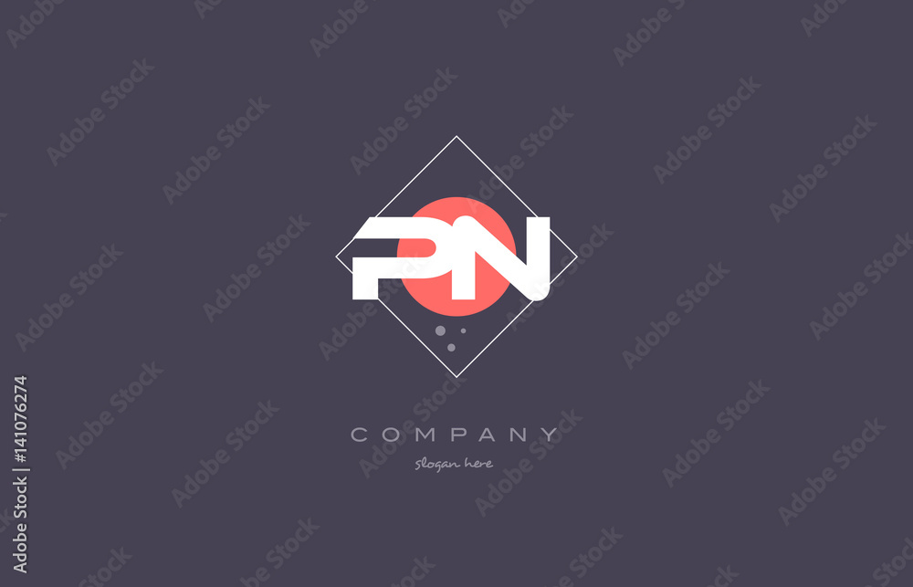 pn p n vintage retro pink purple alphabet letter logo icon template ...