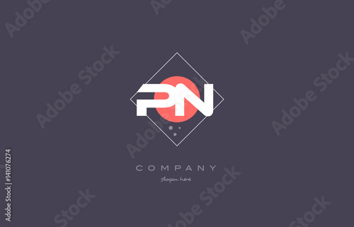 Free Download pn p n  vintage retro pink purple alphabet letter logo icon template - GFXLoad