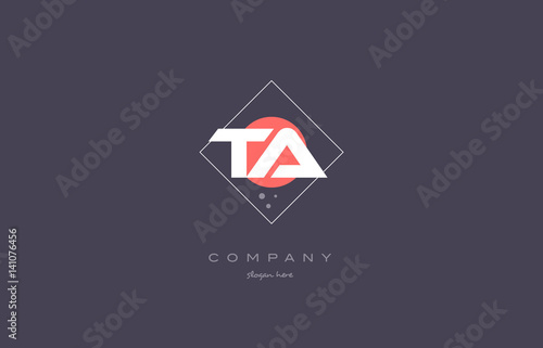 ta t a vintage retro pink purple alphabet letter logo icon template Free Download ta t a vintage retro pink purple alphabet letter logo icon template - GFXLoad