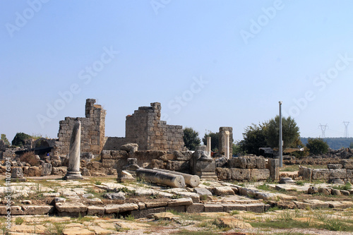 The ruins of the ancient city Perge Turkey