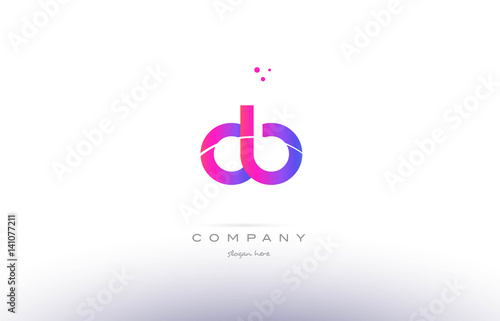 cb c b  pink modern creative alphabet letter logo icon template