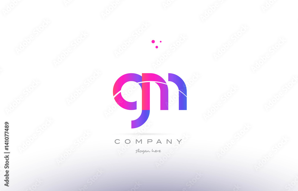 gm g m  pink modern creative alphabet letter logo icon template