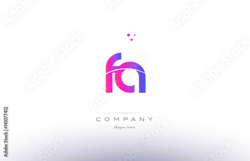 fa f a  pink modern creative alphabet letter logo icon template