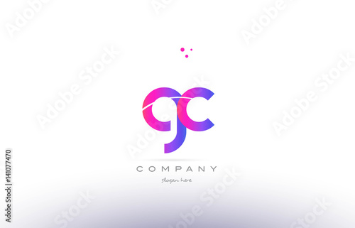 gc g c  pink modern creative alphabet letter logo icon template