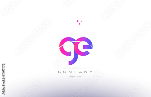 ge g e  pink modern creative alphabet letter logo icon template