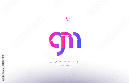 gm g m  pink modern creative alphabet letter logo icon template