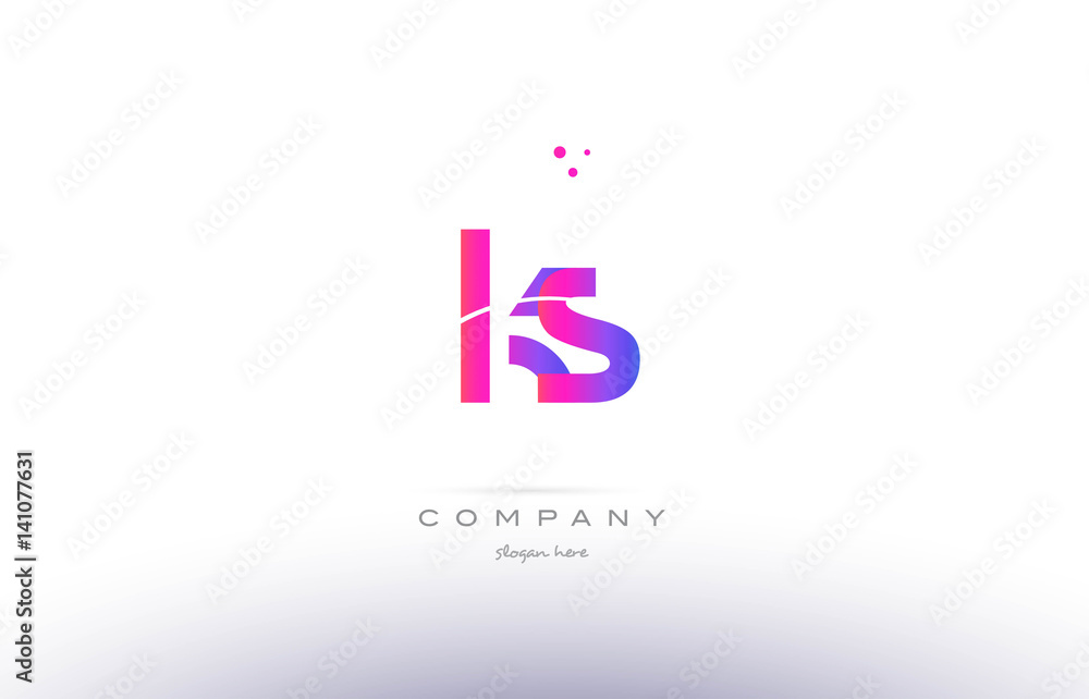 Obraz premium ks k s pink modern creative alphabet letter logo icon template