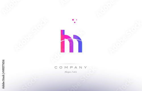 lm l m  pink modern creative alphabet letter logo icon template