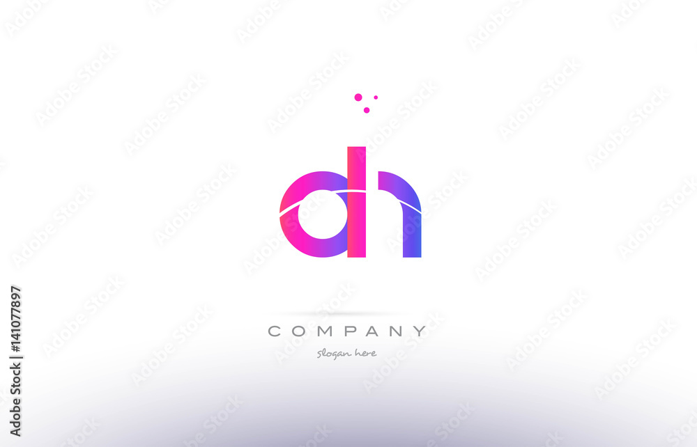 oh o h  pink modern creative alphabet letter logo icon template
