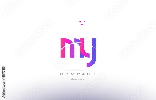 my m y  pink modern creative alphabet letter logo icon template photo