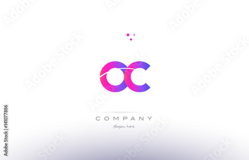 oc o c  pink modern creative alphabet letter logo icon template photo