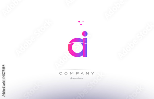 oi o i  pink modern creative alphabet letter logo icon template