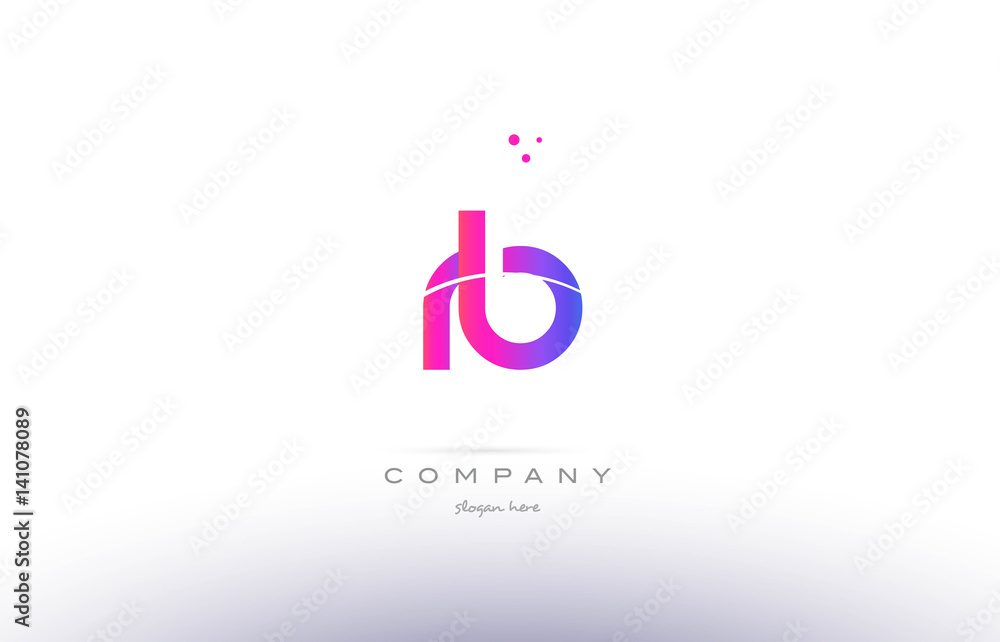 rb r b  pink modern creative alphabet letter logo icon template