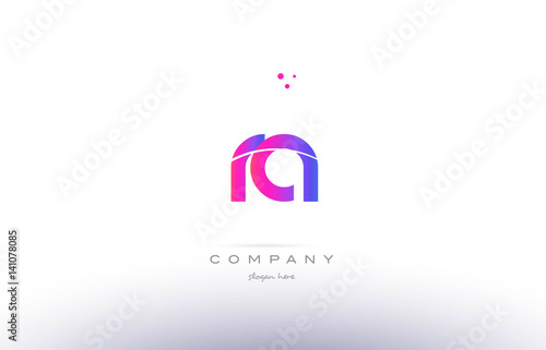 ra r q  pink modern creative alphabet letter logo icon template