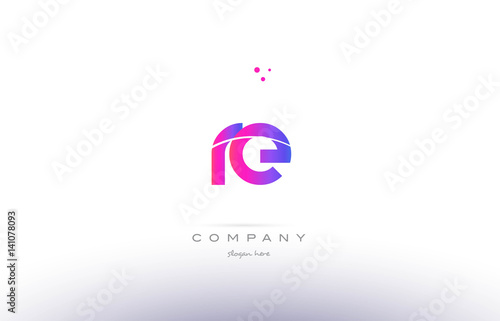 re r e  pink modern creative alphabet letter logo icon template