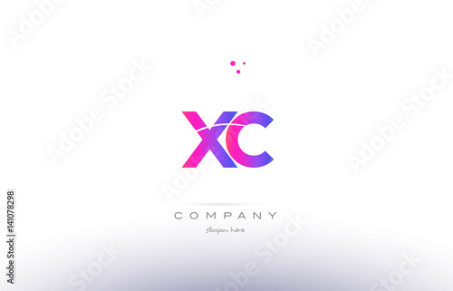 xc x c pink modern creative alphabet letter logo icon template