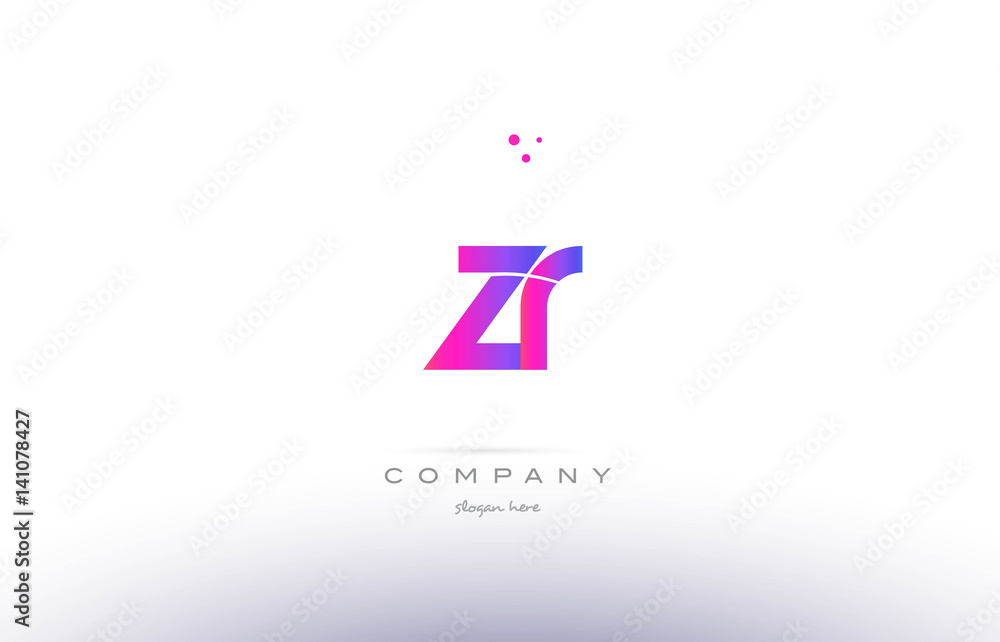 Obraz premium zr z r pink modern creative alphabet letter logo icon template