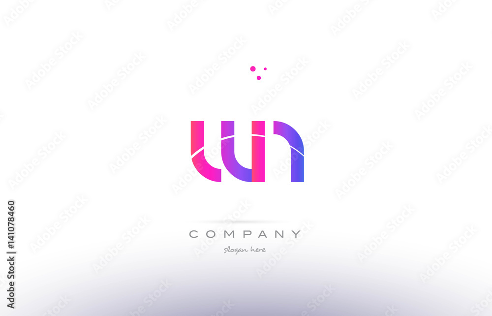 wn w n pink modern creative alphabet letter logo icon template wn w n pink modern creative alphabet letter logo icon template