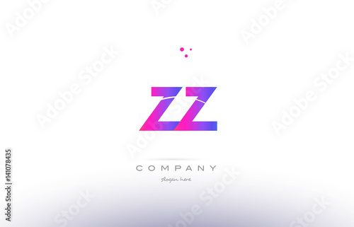 zz z pink modern creative alphabet letter logo icon template