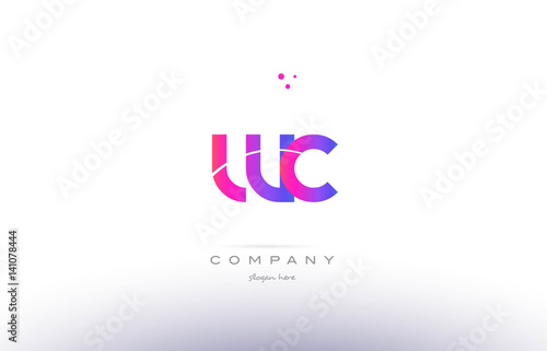 wc w c  pink modern creative alphabet letter logo icon template