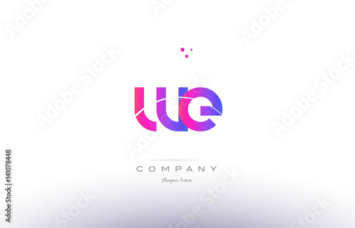 we w e  pink modern creative alphabet letter logo icon template