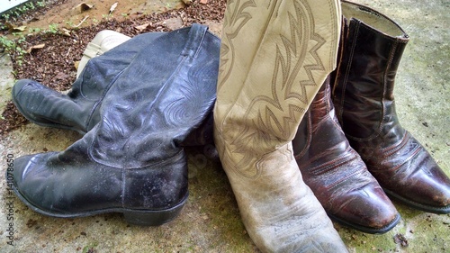 Pile of cowboy boots