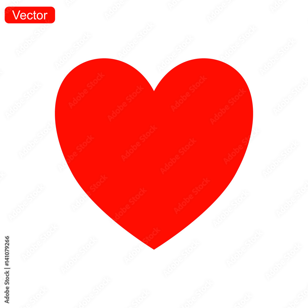 Beautiful red heart vector icon, a symbol for love Beautiful red heart vector icon, a symbol for love