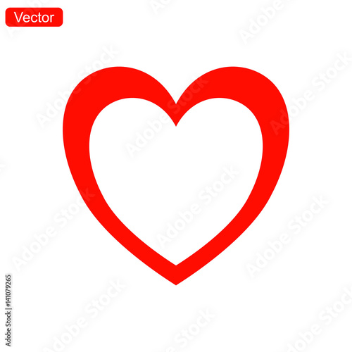 Beautiful red heart vector icon, a symbol for love