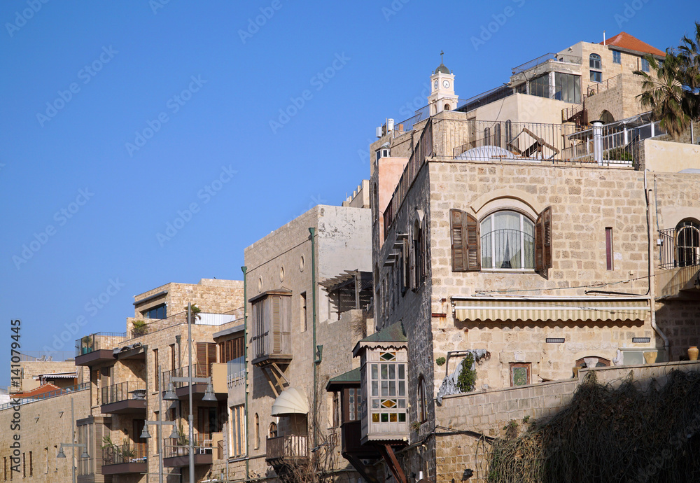 Middle eastern style old stone houses, Old Port of Jaffa