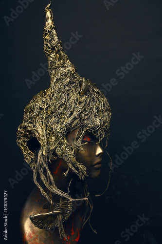 Female Mannequin in metal headwear