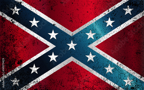 Fotografie, Obraz Confederate Civil War Flag Grunge