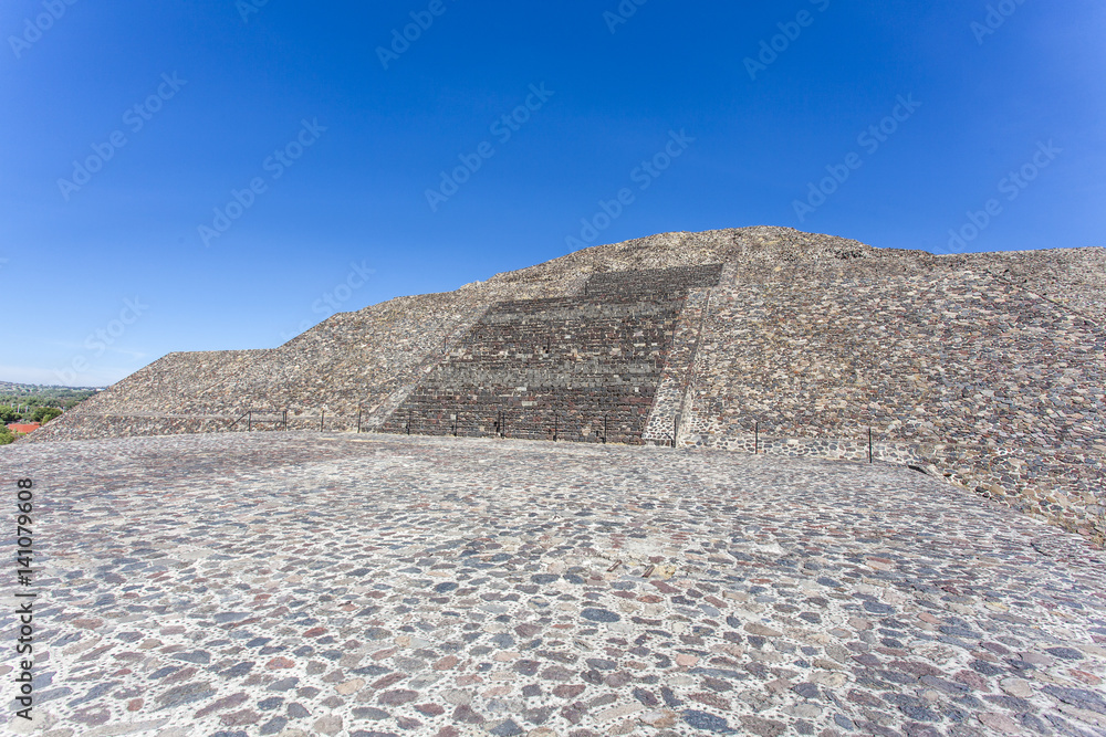Pyramid of the moon (Piramide de la luna) and Plaza de la Luna in Teotihuacan, Mexico (North America)