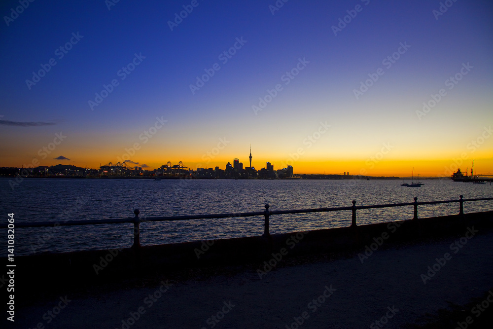 Auckland evening skyline