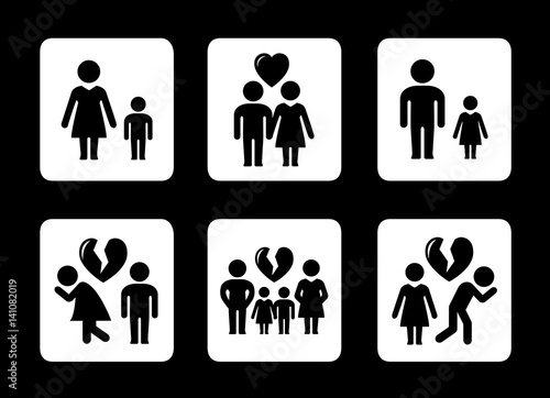 family relationships concept icons