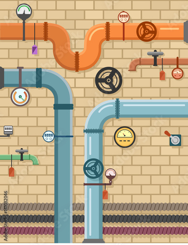 pipeline on plumbing concept background