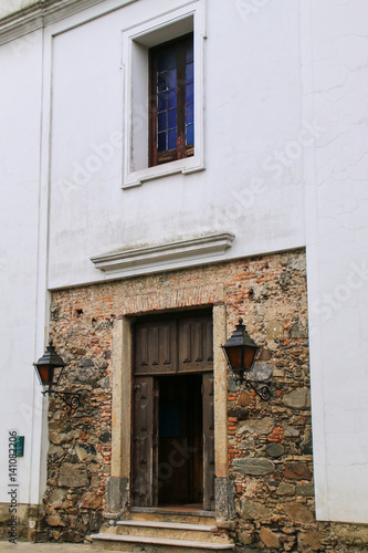 Doorway of Basilica of the Holy Sacrament in Colonia del Sacramento, Uruguay