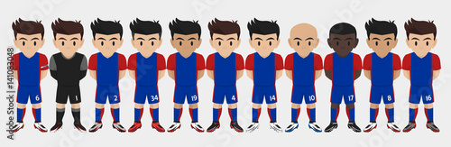 Vector Character of Football / Soccer Team