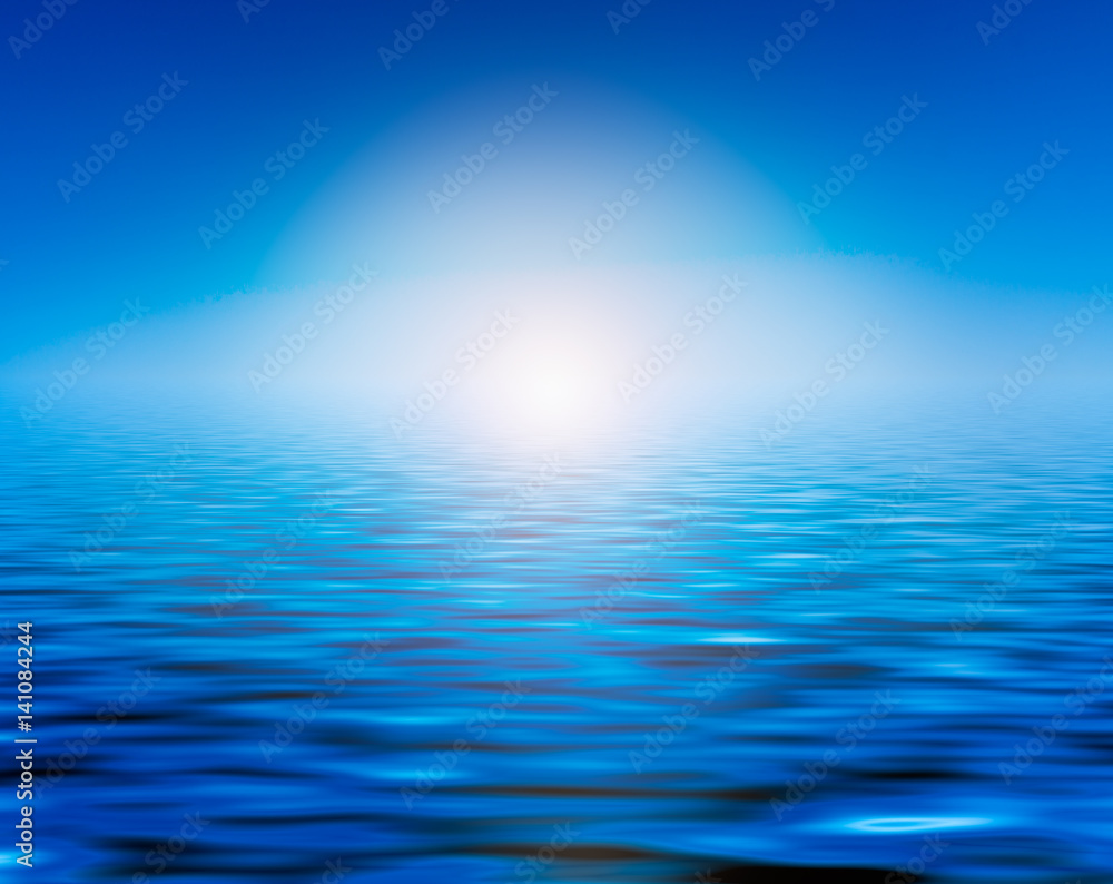 Obraz premium Blue sky and water reflection