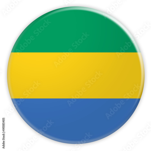 Free Download Gabon Gabonese Republic Flag Button, News Concept Badge, 3d illustration on white background - GFXLoad
