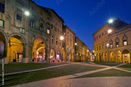 Night view of Piazza Santo Stefano, Bologna, Italy photo